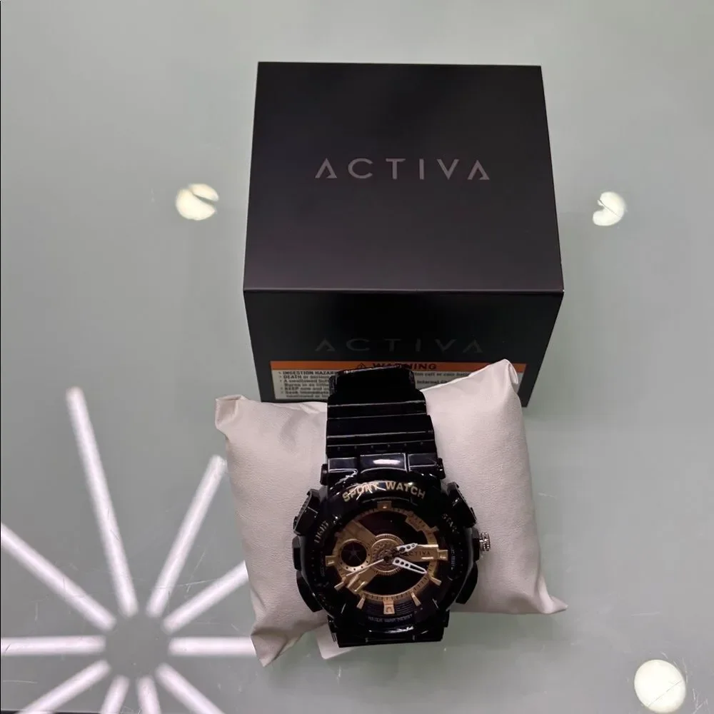 Ativa Men's Black and Gold Sport Watch